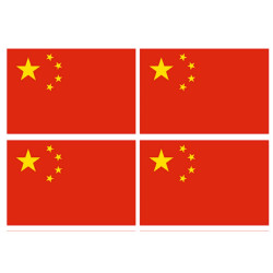 Drapeau Chine (4 fois 9.5x6.3cm) - Sticker/autocollant