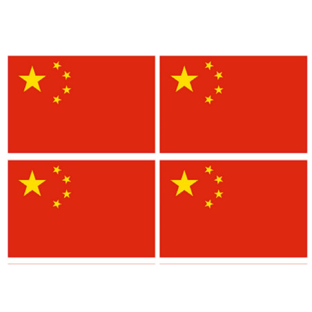 Drapeau Chine (4 fois 9.5x6.3cm) - Sticker/autocollant