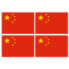 Drapeau Chine (4 fois 9.5x6.3cm) - Sticker/autocollant