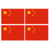 Drapeau Chine (4 fois 9.5x6.3cm) - Autocollant(sticker)