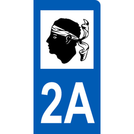 immatriculation motard département 2A Corse (6x3cm) - Sticker/autocol