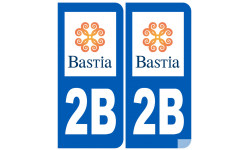 immatriculation ville de Bastia (2fois 10.2x4.6cm) - Autocollant(sticker)