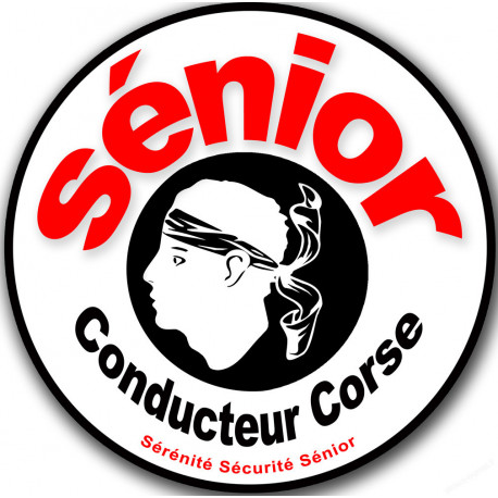 conducteur Sénior Corse (15x15cm) - Autocollant(sticker)