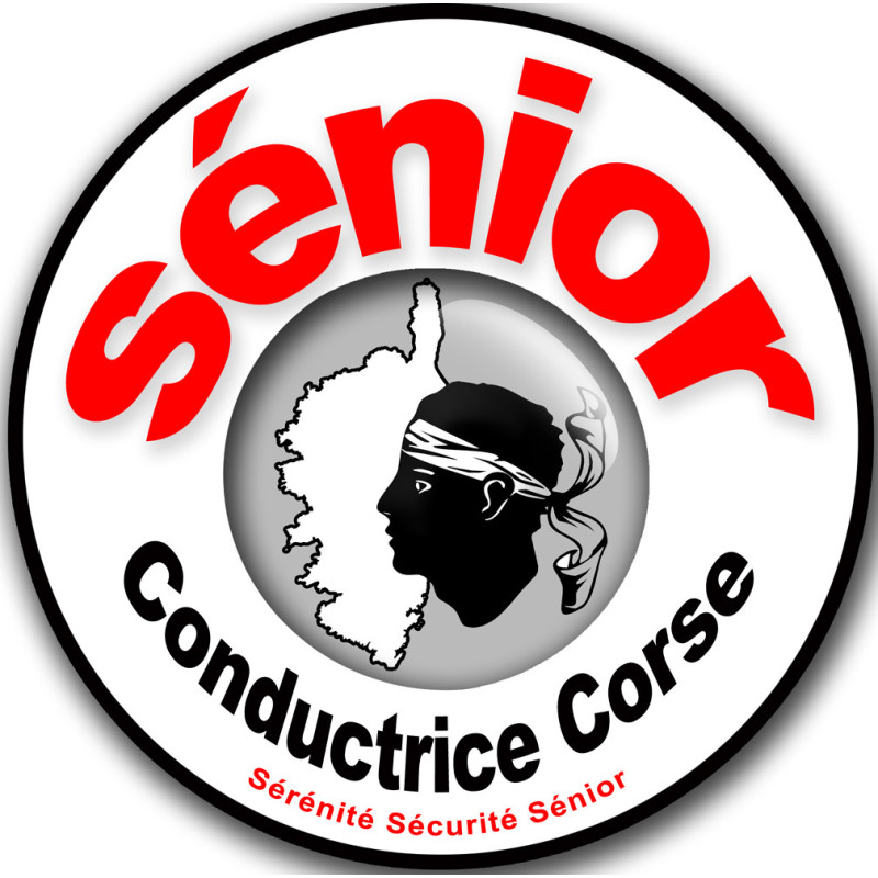 Conductrice Sénior ile Corse (10x10cm) - Sticker/autocollant