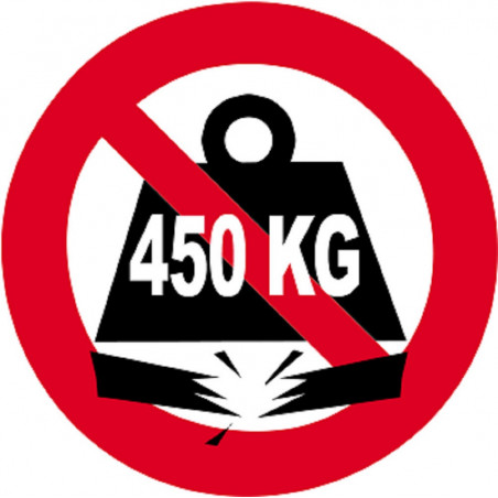 Charge maximale 450 kilos - 15cm - Autocollant(sticker)