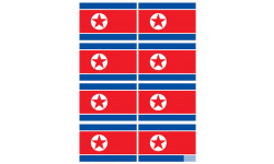 Drapeau Corée du Nord - 8 stickers (9.5x6.3cm) - Autocollant(sticker)