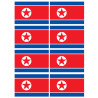 Drapeau Corée du Nord (8 fois 9.5x6.3cm) - Sticker/autocollant