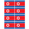 Drapeau Corée du Nord - 8 stickers (9.5x6.3cm) - Autocollant(sticker)