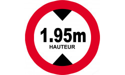 hauteur de passage maximum (1.95m - 20cm) - Autocollant(sticker)