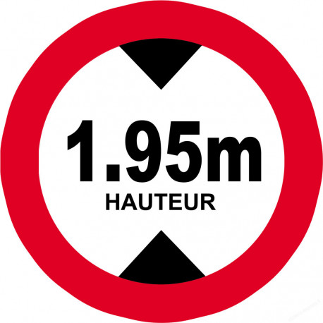 hauteur de passage maximum (1.95m - 20cm) - Autocollant(sticker)
