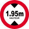 hauteur de passage maximum (1.95m - 20cm) - Sticker/autocollant