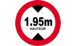 hauteur de passage maximum (1.95m - 15cm) - Autocollant(sticker)