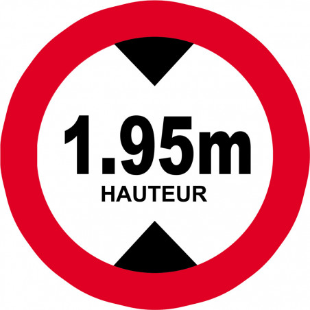 hauteur de passage maximum (1.95m - 10cm) - Autocollant(sticker)