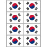 Drapeau Corée du Sud - (8 fois 9.5x6.3cm) - Sticker/autocollant