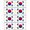 Drapeau Corée du Sud - (8 stickers 9.5x6.3cm) - Autocollant(sticker)