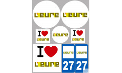 Département 27 de l'Eure (8 autocollants variés) - Autocollant(sticker)