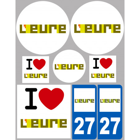 Eure (8 autocollants variés) - Autocollant(sticker)