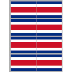 Drapeau Costa Rica (8 fois 9.5x6.3cm) - Sticker/autocollant