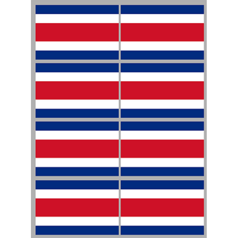 Drapeau Costa Rica (8 fois 9.5x6.3cm) - Sticker/autocollant