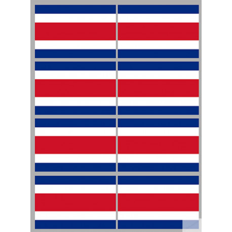 Drapeau Costa Rica (8 fois 9.5x6.3cm) - Autocollant(sticker)