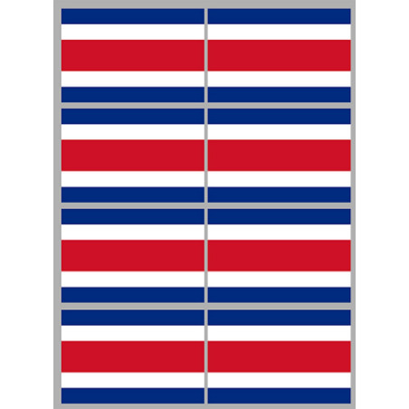 Drapeau Costa Rica (8 fois 9.5x6.3cm) - Autocollant(sticker)