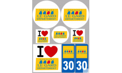 Département 30 le Gard (8 autocollants variés) - Autocollant(sticker)