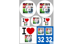 Département 32 le Gers (8 autocollants variés) - Autocollant(sticker)