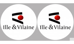Département 35 d'Ille et Vilaine (2 fois 10cm) - Autocollant(sticker)