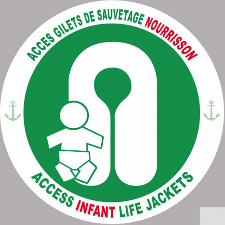 ACCES GILETS DE SAUVETAGE NOURRISSON (5cm) - Autocollant(sticker)