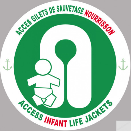 ACCES GILETS DE SAUVETAGE NOURRISSON (10cm) - Autocollant(sticker)