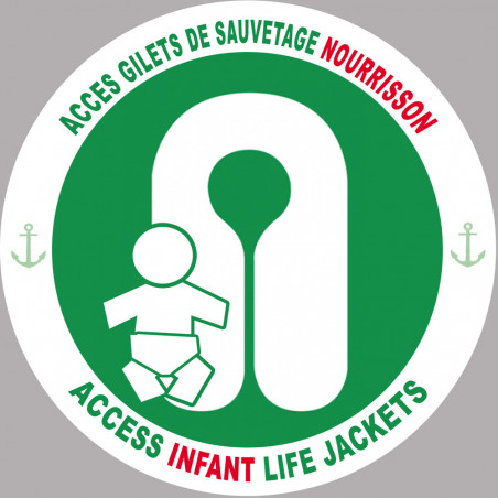 ACCES GILETS DE SAUVETAGE NOURRISSON (15cm) - Autocollant(sticker)