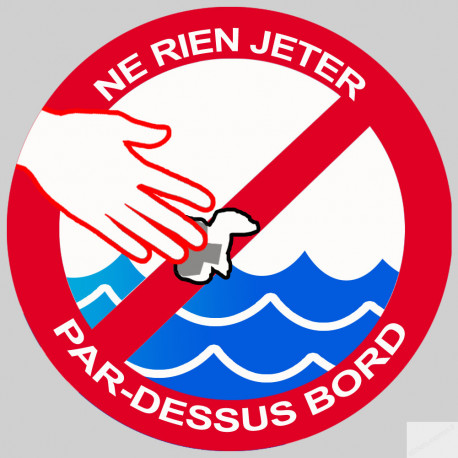 Ne rien jeter par-dessus bord (5X5cm) - Autocollant(sticker)