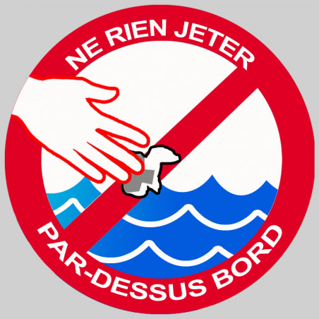 Ne rien jeter par-dessus bord (5X5cm) - Autocollant(sticker)