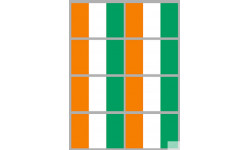 Drapeau Côte d'Ivoire (8 fois 9.5x6.3cm) - Autocollant(sticker)