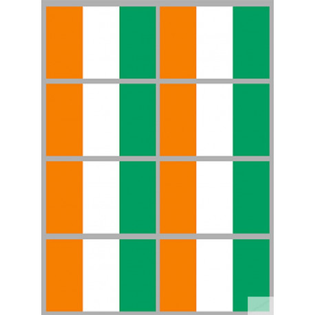 Drapeau Côte d'Ivoire (8 fois 9.5x6.3cm) - Autocollant(sticker)