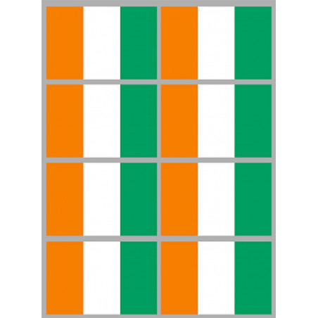 Drapeau Côte d'Ivoire (8 fois 9.5x6.3cm) - Autocollant(sticker)