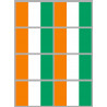 Drapeau Côte d'Ivoire (8 fois 9.5x6.3cm) - Autocollant(sticker)