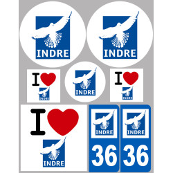 Indre (8 autocollants variés) - Sticker/autocollant