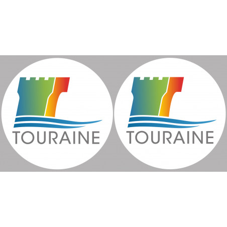 Département 37 Touraine (2 fois 10cm) - Autocollant(sticker)