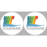 Département 37 Touraine (2 fois 10cm) - Autocollant(sticker)