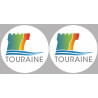 Département 37 Touraine (2 fois 10cm) - Autocollant(sticker)