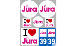 Département 39 le Jura (8 autocollants variés) - Autocollant(sticker)