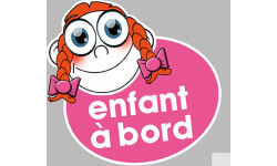 enfant à bord fille - 10x9cm - Autocollant(sticker)