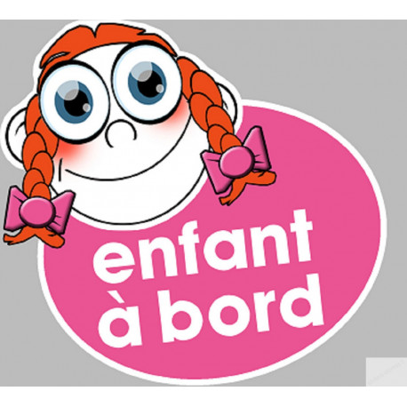 enfant à bord fille - 10x9cm - Autocollant(sticker)