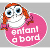 enfant à bord fille - 10x9cm - Autocollant(sticker)