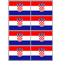 Drapeau Croatie (8 fois 9.5x6.3cm) - Sticker/autocollant