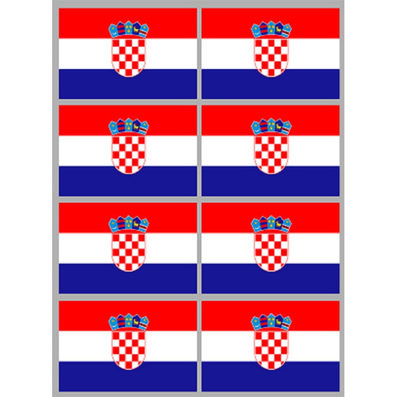 Drapeau Croatie (8 fois 9.5x6.3cm) - Sticker/autocollant