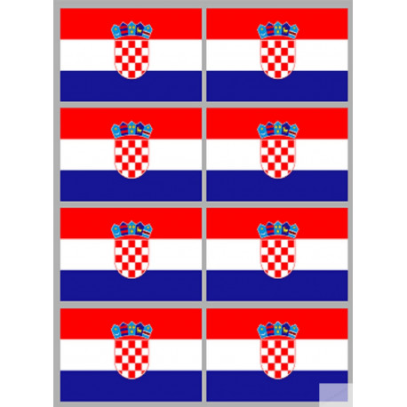 Drapeau Croatie (8 fois 9.5x6.3cm) - Autocollant(sticker)