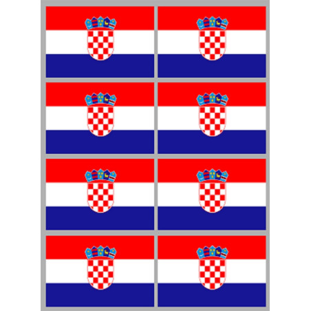 Drapeau Croatie (8 fois 9.5x6.3cm) - Sticker/autocollant