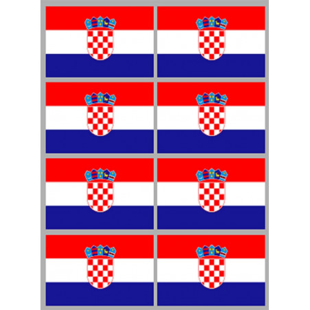 Drapeau Croatie (8 fois 9.5x6.3cm) - Autocollant(sticker)